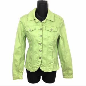 A.M.I green Cotten Jean look jacket S
